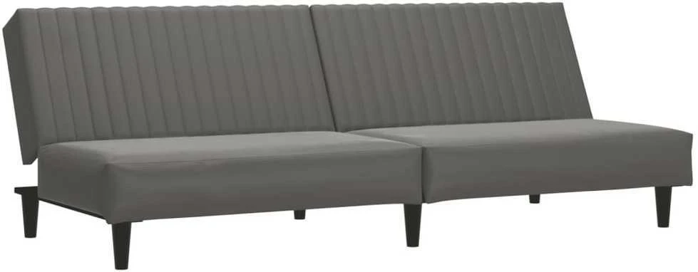 Dvivietė sofa-lova, pilkos spalvos, dirbtinė oda