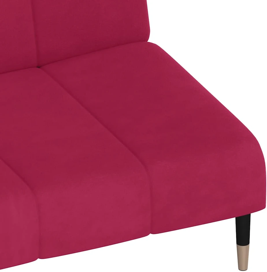 Dvivietė sofa-lova, raudonojo vyno spalvos, aksomas
