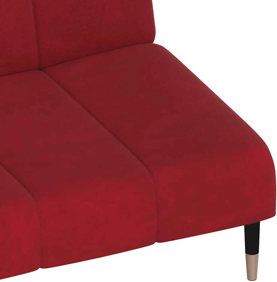 Dvivietė sofa-lova, raudonojo vyno spalvos, aksomas