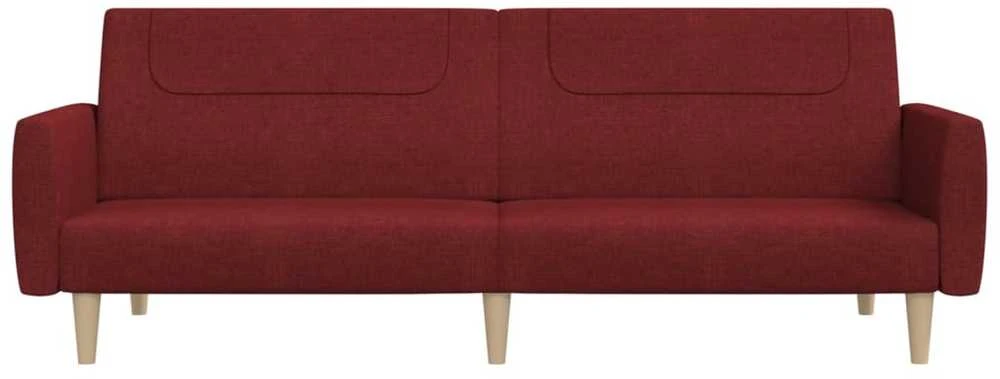 Dvivietė sofa-lova, raudonojo vyno spalvos, audinys