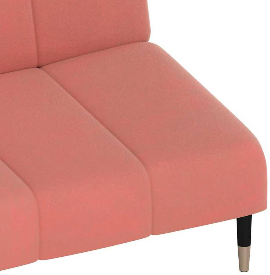 Dvivietė sofa-lova, rožinės spalvos, aksomas