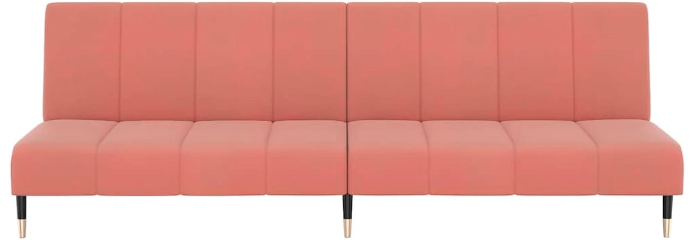 Dvivietė sofa-lova, rožinės spalvos, aksomas