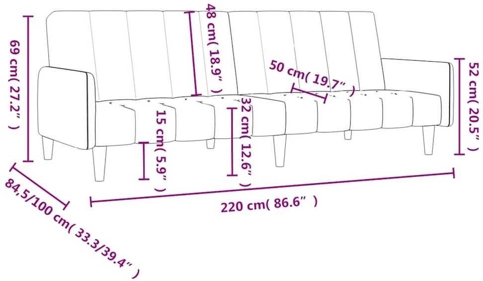 Dvivietė sofa-lova, rožinės spalvos, aksomas