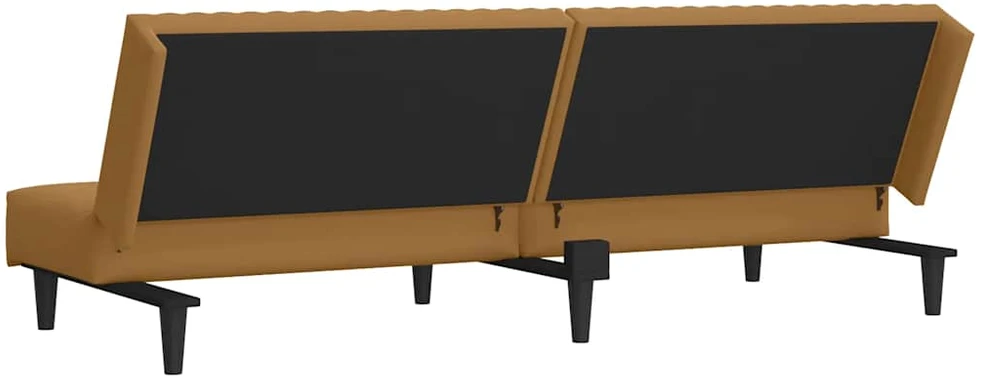 Dvivietė sofa-lova, rudos spalvos, aksomas