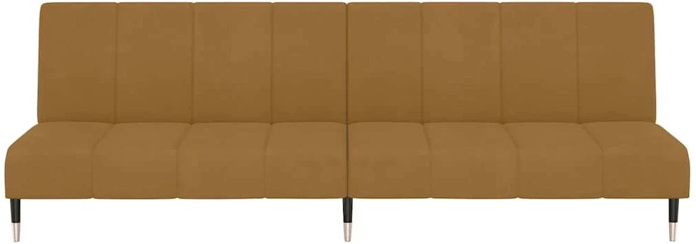 Dvivietė sofa-lova, rudos spalvos, aksomas