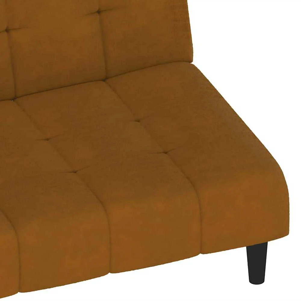 Dvivietė sofa-lova, rudos spalvos, aksomas
