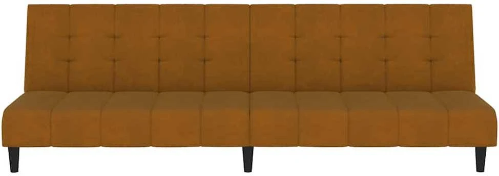 Dvivietė sofa-lova, rudos spalvos, aksomas