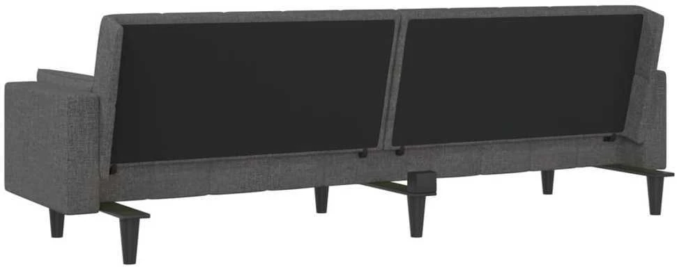 Dvivietė sofa-lova su dvejomis pagalvėmis, pilka, audinys