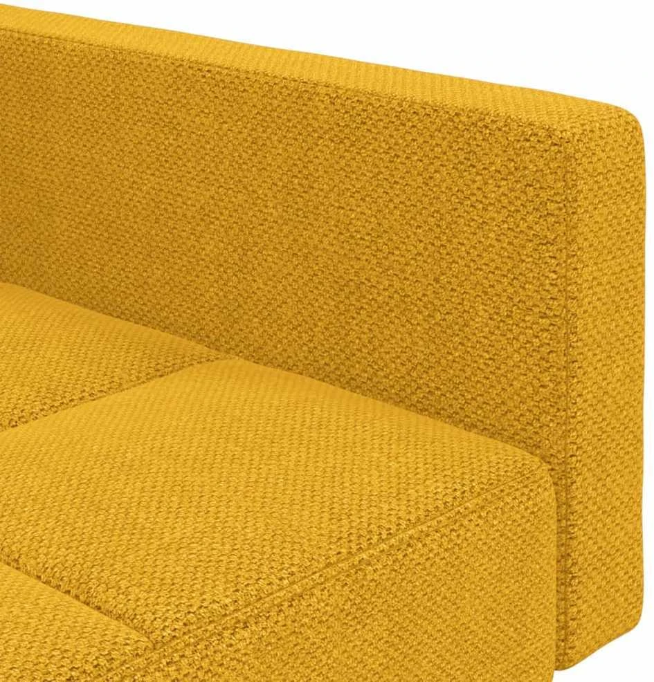 Dvivietė sofa-lova su dvejomis pagalvėmis, geltona, audinys