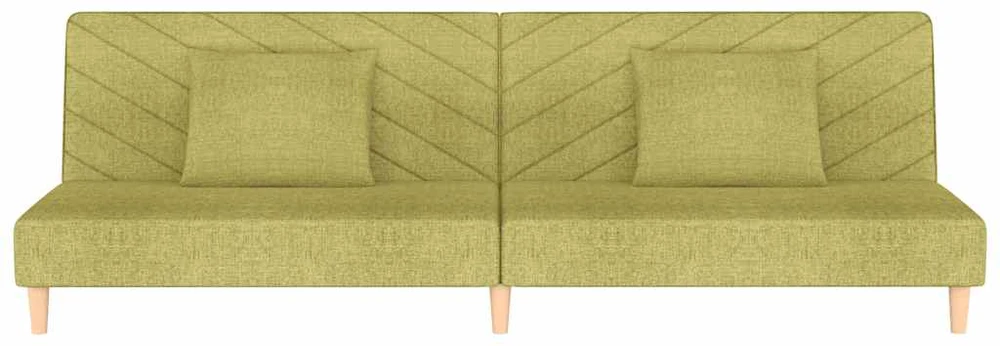 Dvivietė sofa-lova su dvejomis pagalvėmis, žalia, audinys