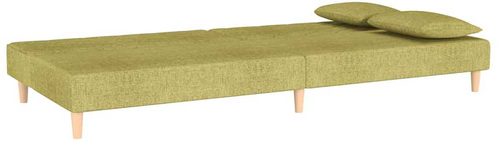 Dvivietė sofa-lova su dvejomis pagalvėmis, žalia, audinys