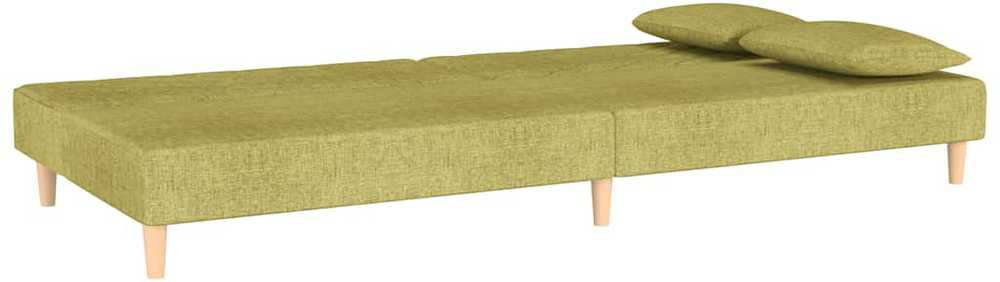 Dvivietė sofa-lova su dvejomis pagalvėmis, žalia, audinys