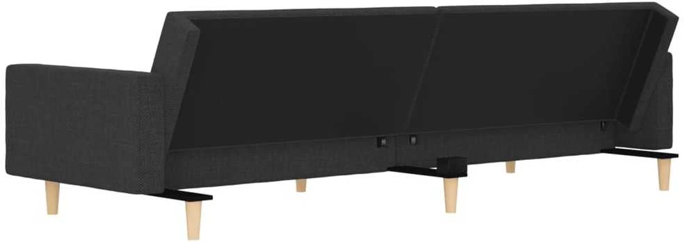 Dvivietė sofa-lova su dvejomis pagalvėmis, pilka, audinys