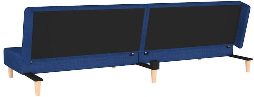 Dvivietė sofa-lova su dvejomis pagalvėmis, mėlyna, audinys