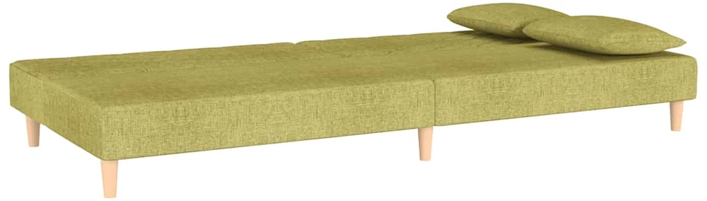 Dvivietė sofa-lova su dvejomis pagalvėmis, žalia, audinys