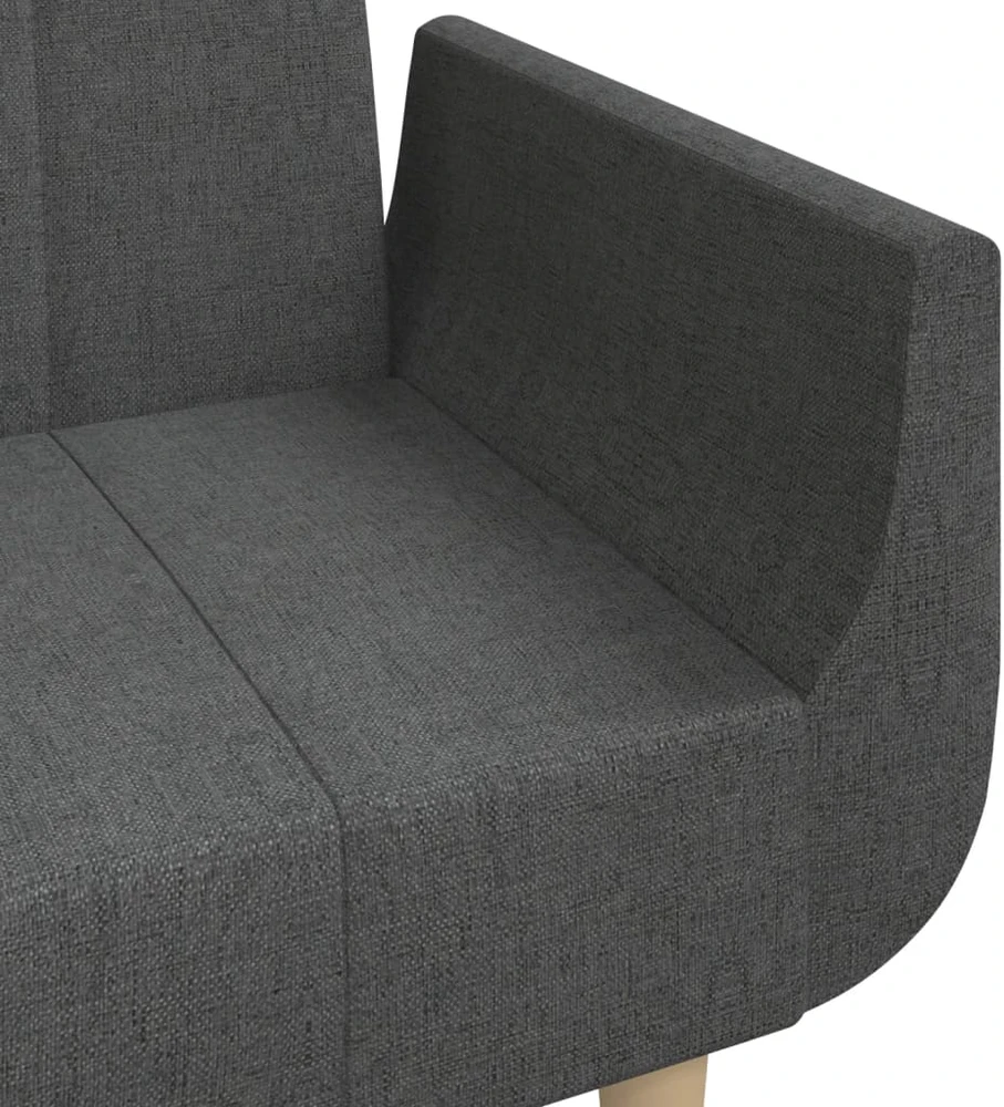 Dvivietė sofa-lova su dvejomis pagalvėmis, pilka, audinys