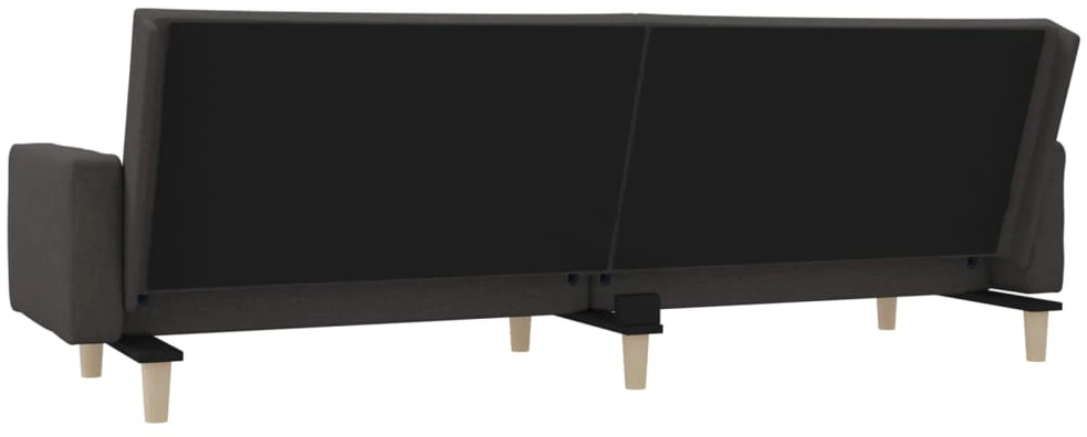 Dvivietė sofa-lova su dvejomis pagalvėmis, pilka, audinys