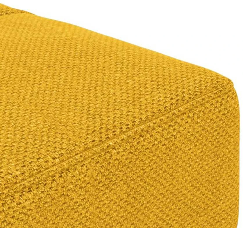 Dvivietė sofa-lova su dvejomis pagalvėmis, geltona, audinys