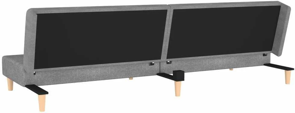 Dvivietė sofa-lova su dvejomis pagalvėmis, pilka, audinys