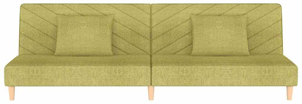 Dvivietė sofa-lova su dvejomis pagalvėmis, žalia, audinys