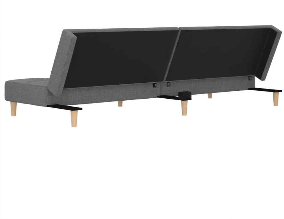 Dvivietė sofa-lova su dvejomis pagalvėmis, pilka, audinys