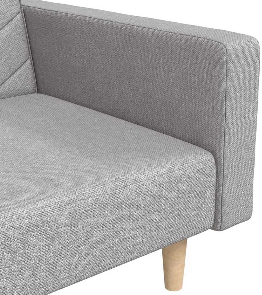 Dvivietė sofa-lova su dvejomis pagalvėmis, pilka, audinys