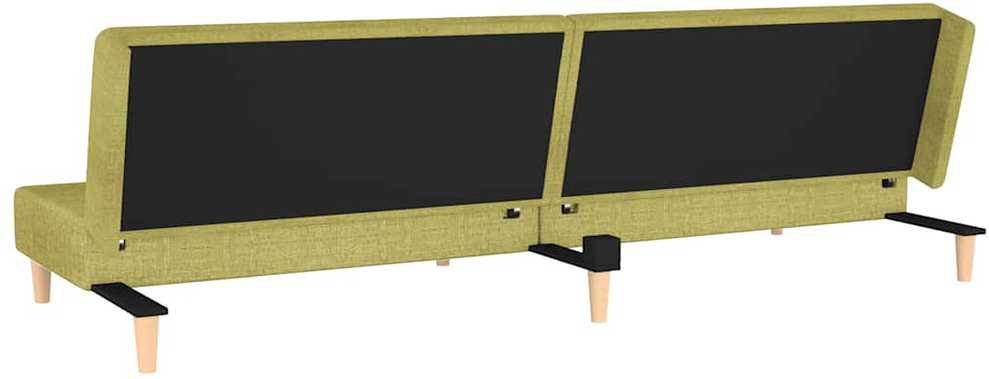 Dvivietė sofa-lova su dvejomis pagalvėmis, žalia, audinys