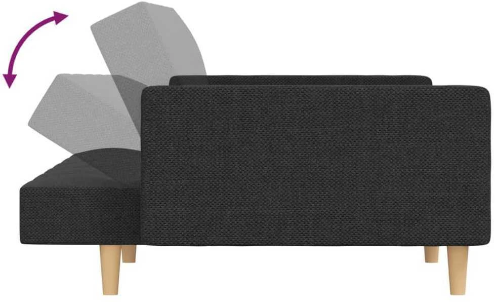 Dvivietė sofa-lova su dvejomis pagalvėmis, pilka, audinys