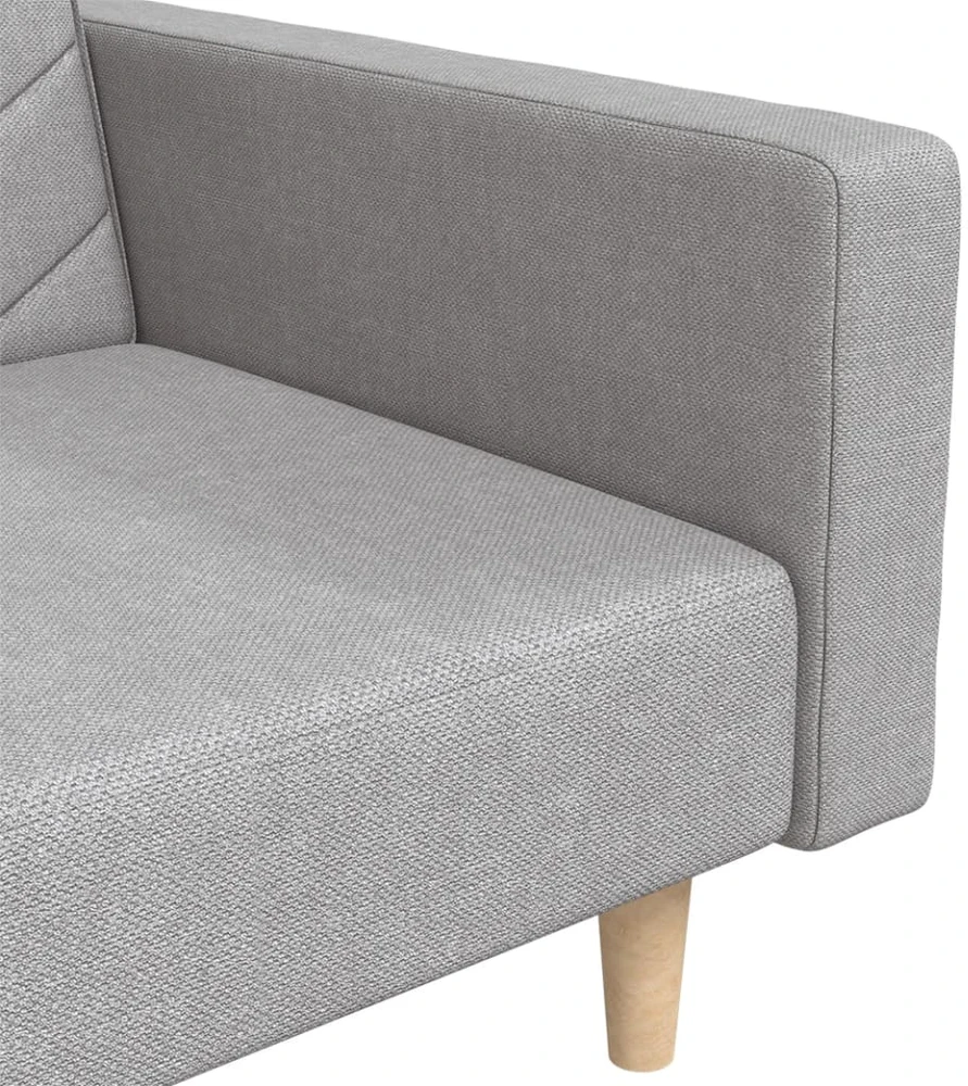 Dvivietė sofa-lova su dvejomis pagalvėmis, pilka, audinys