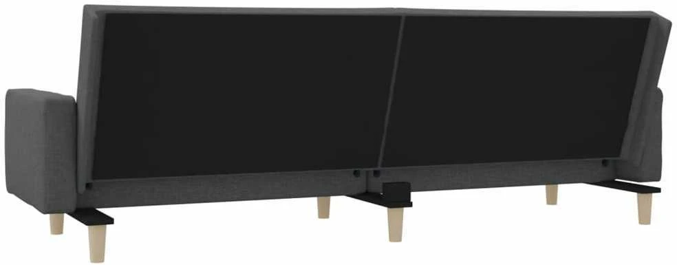 Dvivietė sofa-lova su dvejomis pagalvėmis, pilka, audinys