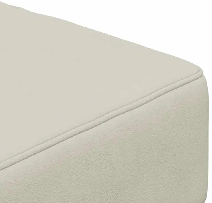 Dvivietė sofa-lova su dvejomis pagalvėmis, kreminė, aksomas