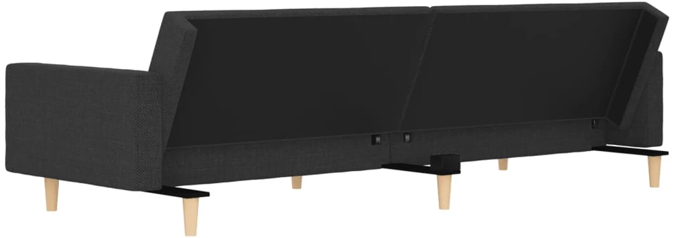 Dvivietė sofa-lova su dvejomis pagalvėmis, pilka, audinys