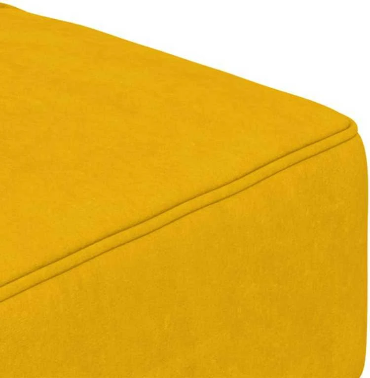 Dvivietė sofa-lova su dvejomis pagalvėmis, geltona, aksomas
