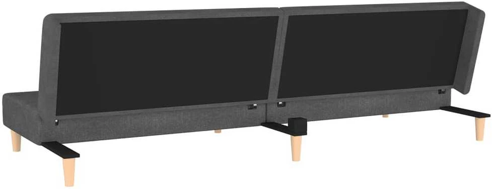 Dvivietė sofa-lova su dvejomis pagalvėmis, pilka, audinys
