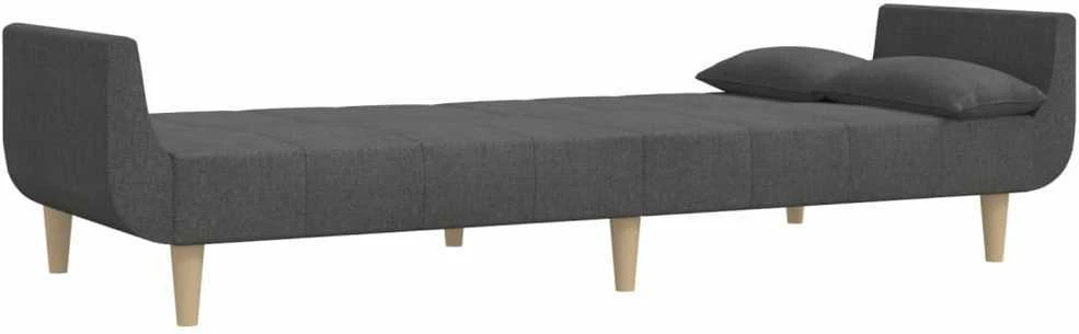 Dvivietė sofa-lova su dvejomis pagalvėmis, pilka, audinys