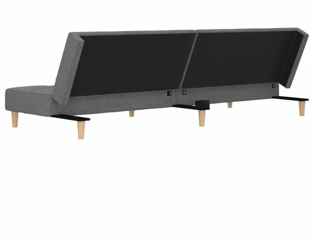 Dvivietė sofa-lova su dvejomis pagalvėmis, pilka, audinys