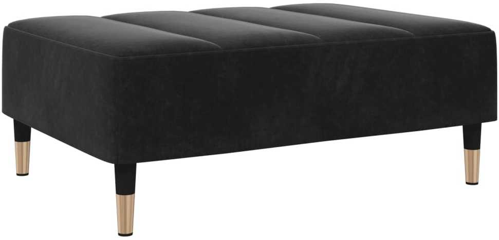 Dvivietė sofa-lova su pakoja, juodos spalvos, aksomas