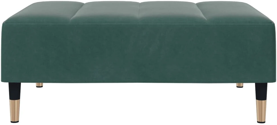 Dvivietė sofa-lova su pakoja, tamsiai žalios spalvos, aksomas