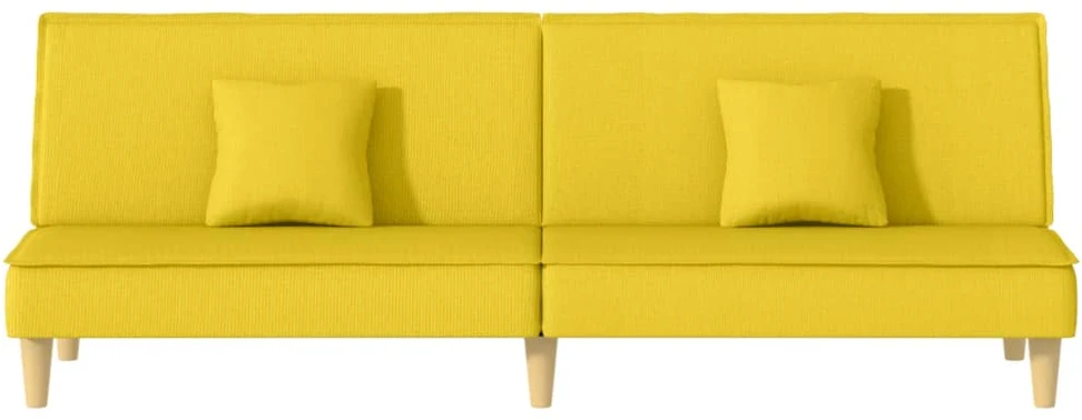 Dvivietė sofa-lova, šviesiai geltonos spalvos, audinys