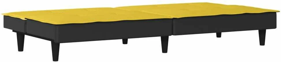 Dvivietė sofa-lova, šviesiai geltonos spalvos, audinys