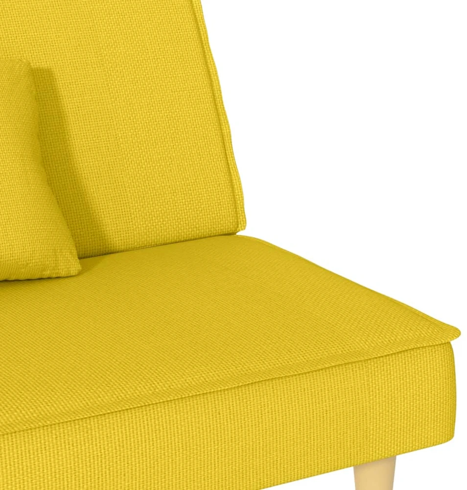 Dvivietė sofa-lova, šviesiai geltonos spalvos, audinys