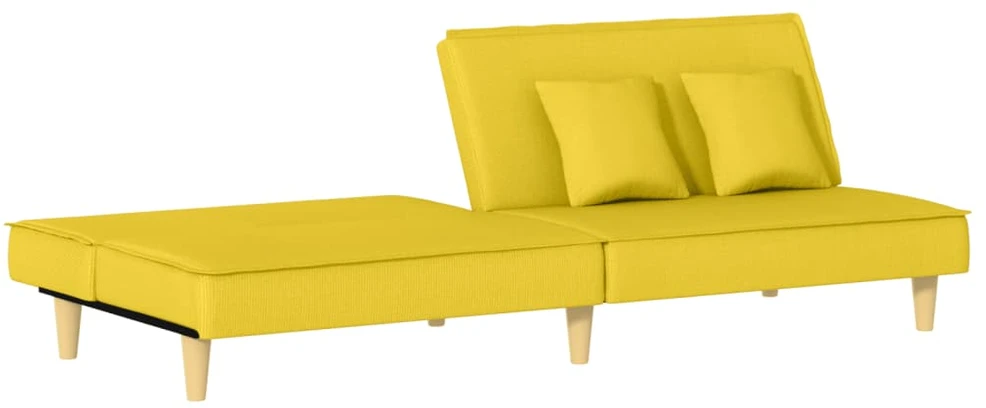 Dvivietė sofa-lova, šviesiai geltonos spalvos, audinys