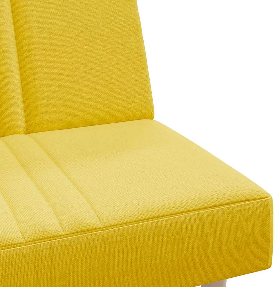 Dvivietė sofa-lova, šviesiai geltonos spalvos, audinys