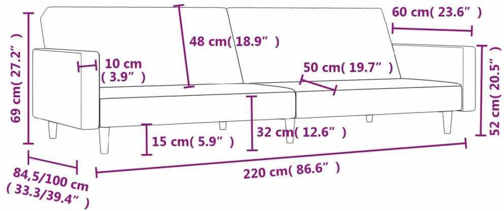 Dvivietė sofa-lova, šviesiai pilkos spalvos, audinys