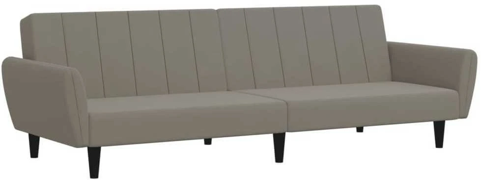 Dvivietė sofa-lova, šviesiai pilkos spalvos, aksomas