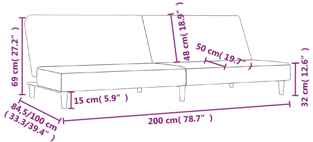Dvivietė sofa-lova, šviesiai pilkos spalvos, audinys