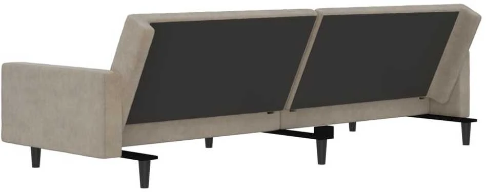 Dvivietė sofa-lova, šviesiai pilkos spalvos, aksomas