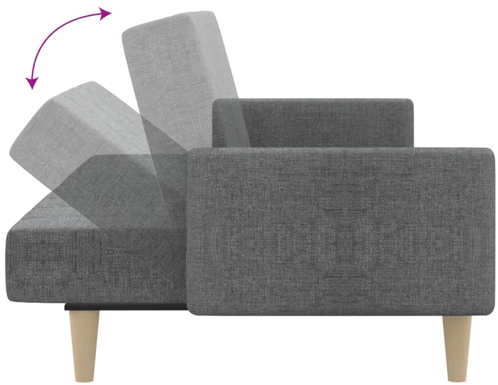 Dvivietė sofa-lova, šviesiai pilkos spalvos, audinys