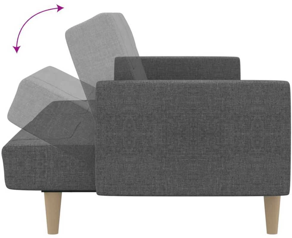 Dvivietė sofa-lova, šviesiai pilkos spalvos, audinys