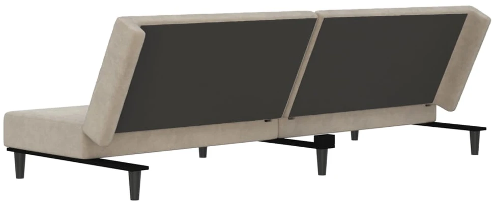 Dvivietė sofa-lova, šviesiai pilkos spalvos, aksomas